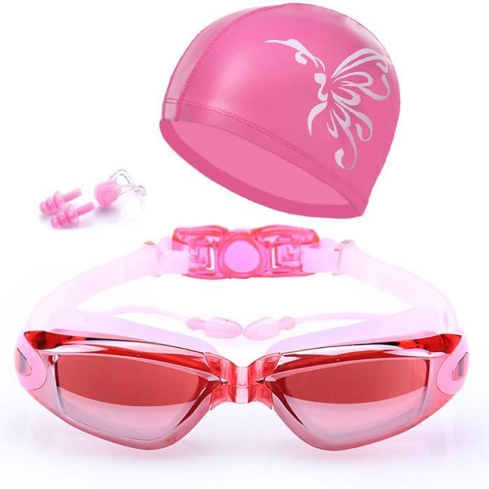 Occhialini da nuoto INSFITY - Unisex - Antiappannamento - Rosa - con accessori