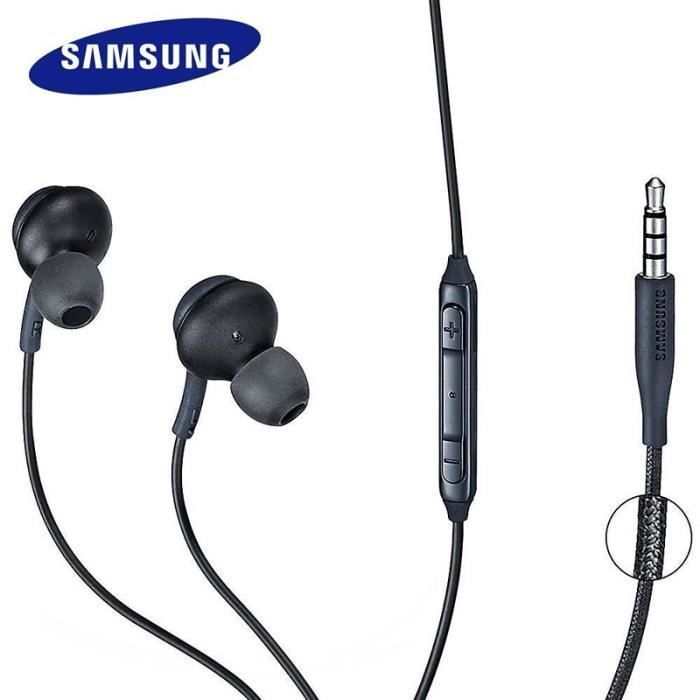 Auriculares intrauditivos originales Samsung EO-IG955 de 3,5 mm con micrófono con cable para smartphones AKG Samsung Galaxy S8 y S9.