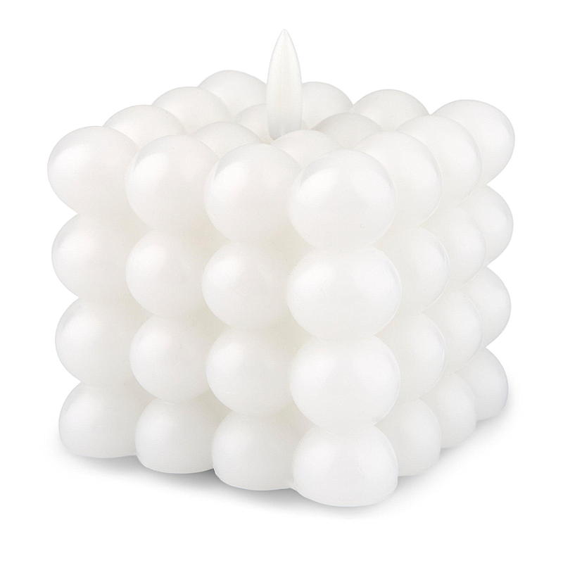 Vie Selected Cube LED -valaisin Bubble 8,5x8,5x7,5 cm ajastimella valkoinen