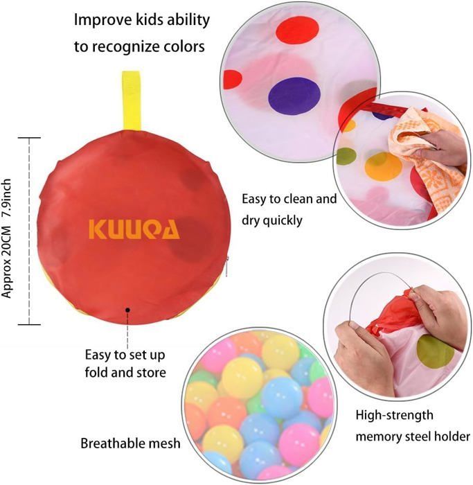 Tienda de juegos infantil con piscina de bolas de 100 cm y bolsa de almacenamiento (bolas no incluidas).