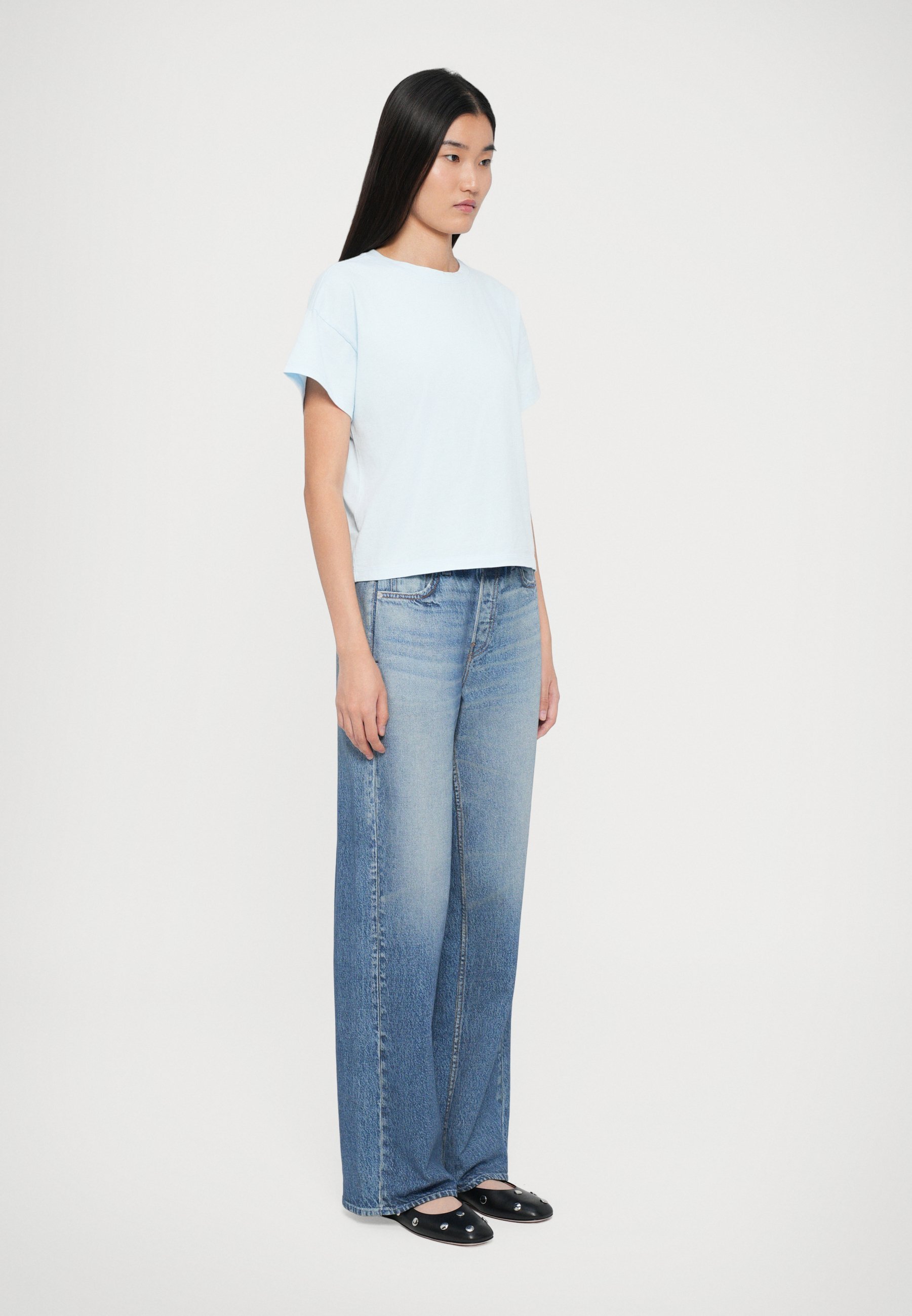 Rag & Bone Kelly Boxy T-shirt - Basic T-shirt - blauw
