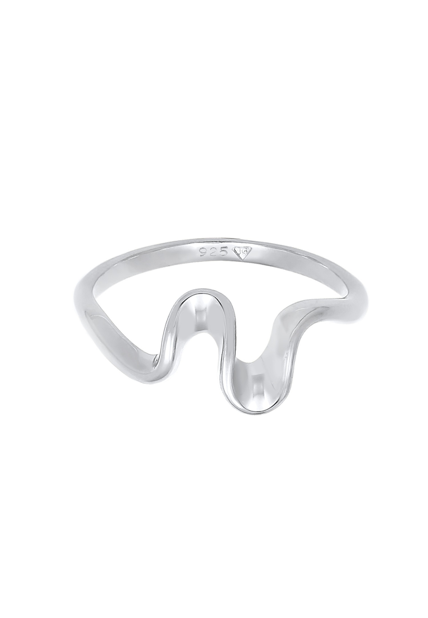 Elli Femmes tendance look vagues en argent sterling 925