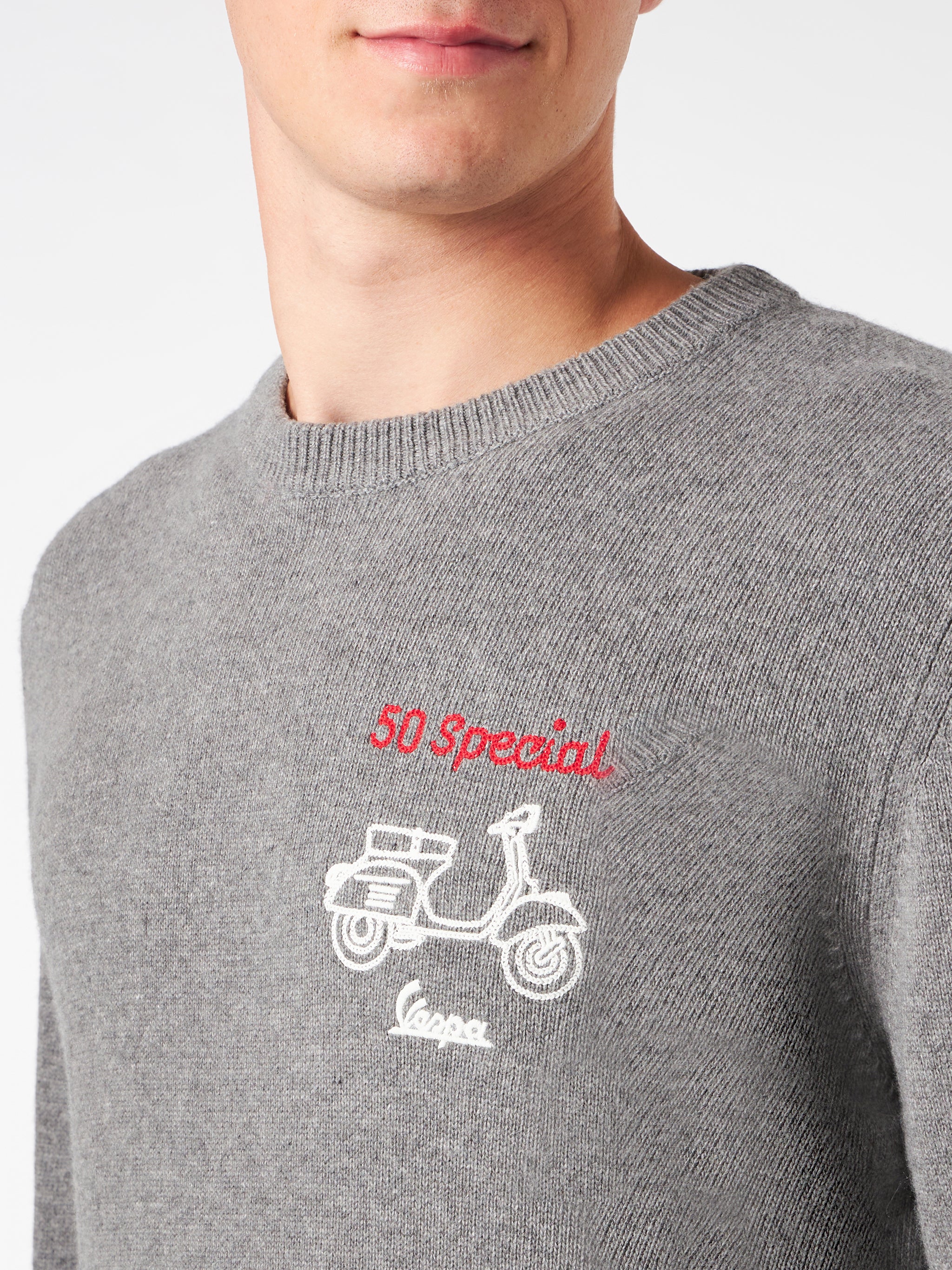 Trui met ronde hals voor heren met Vespa-borduurwerk | VESPA SPECIAL EDITION©