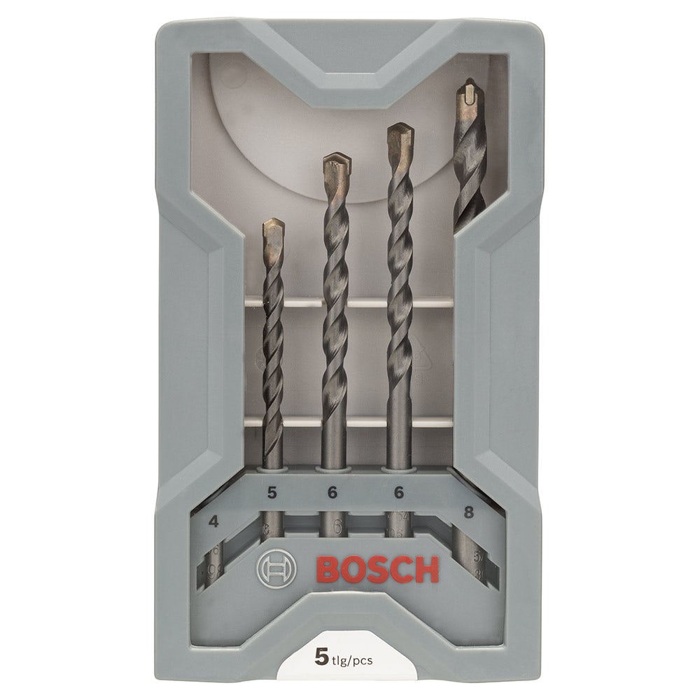 Bosch 4-8 mm Silbernes Stein-Schlagbohrer-Set – 5-teilig