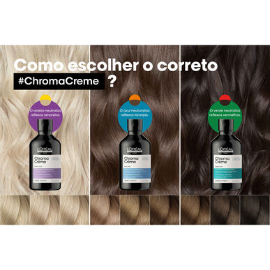 L'Oréal Professionnel Serie Expert Chroma Crème Blue Dyes Shampooing, Shampooing neutralisant orange pour cheveux bruns, 300 ml
