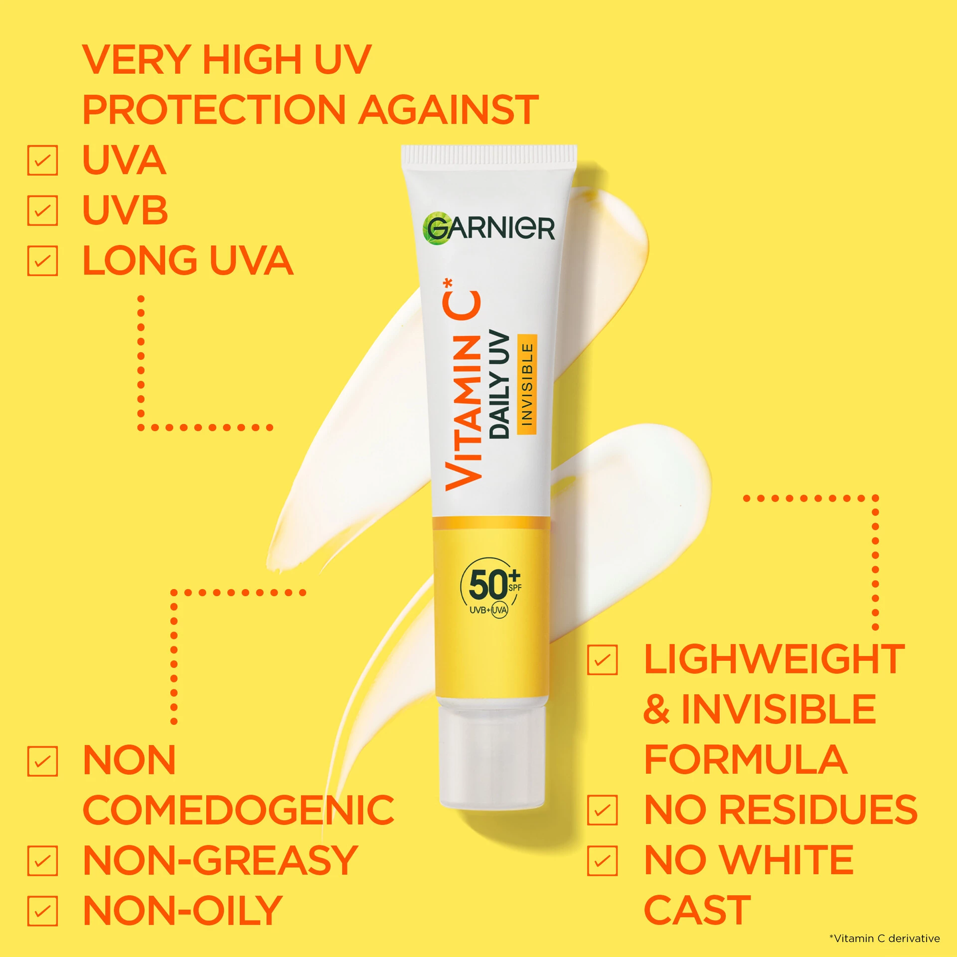 Skin Active vitamin C posvjetljujući dnevni UV fluid SPF50+ nevidljivi - Garnier