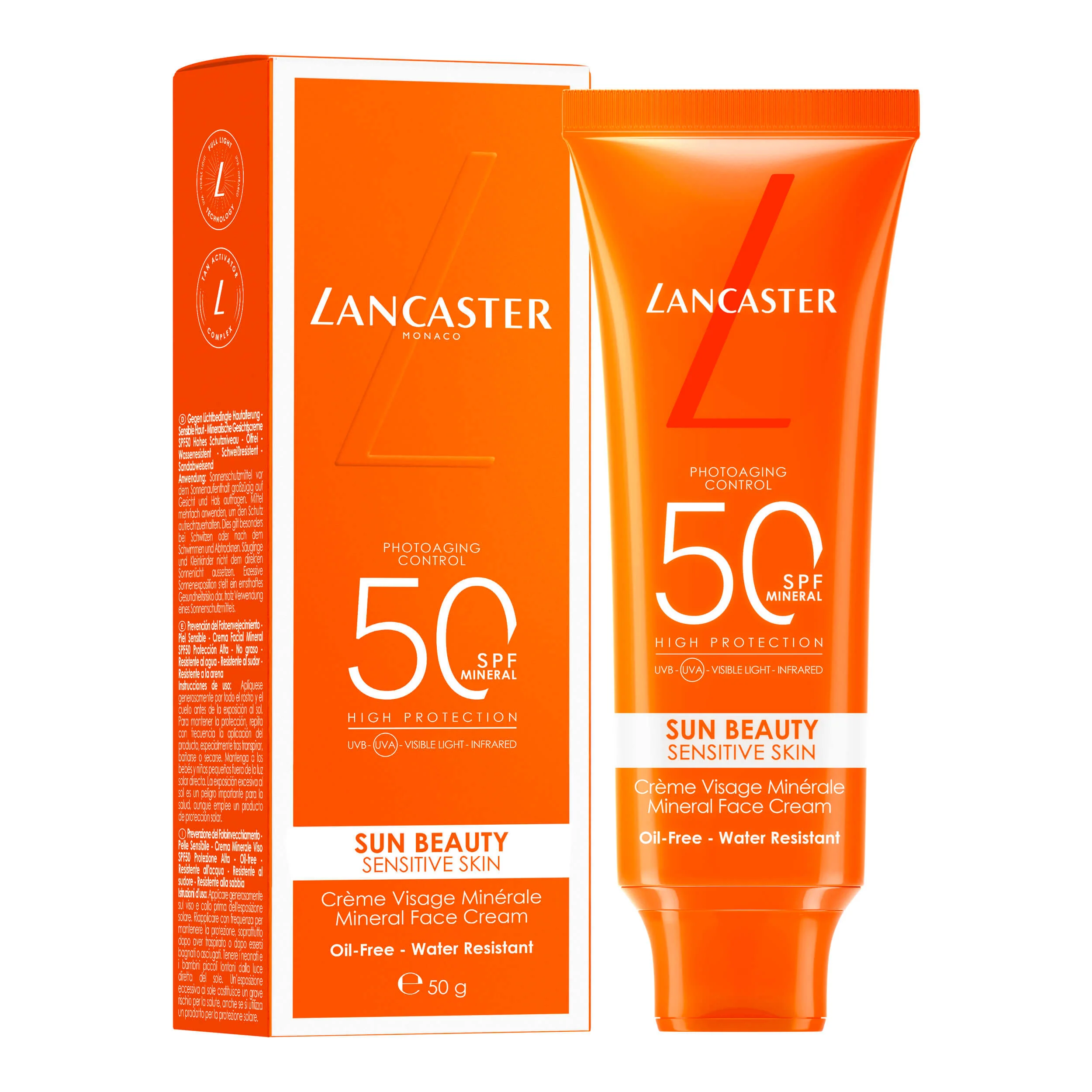 Sensitive skin Mineral Face Cream SPF 50 - Solare viso alta prot.
