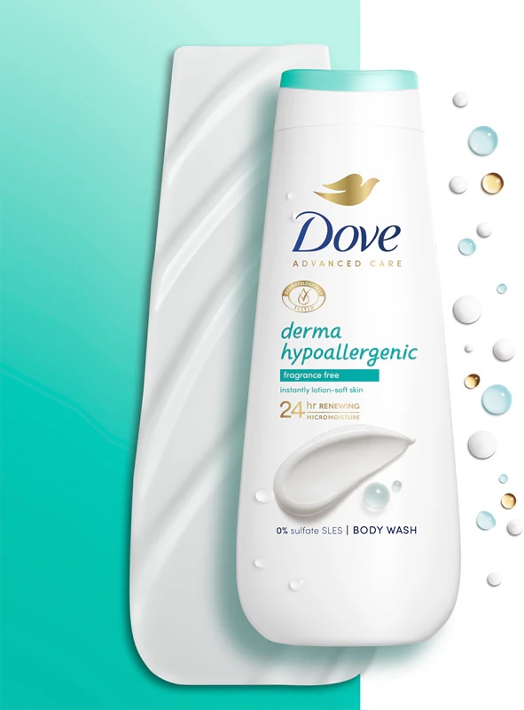 Dove Advanced Care Derma hipoalergeni vlažilni gel za prhanje