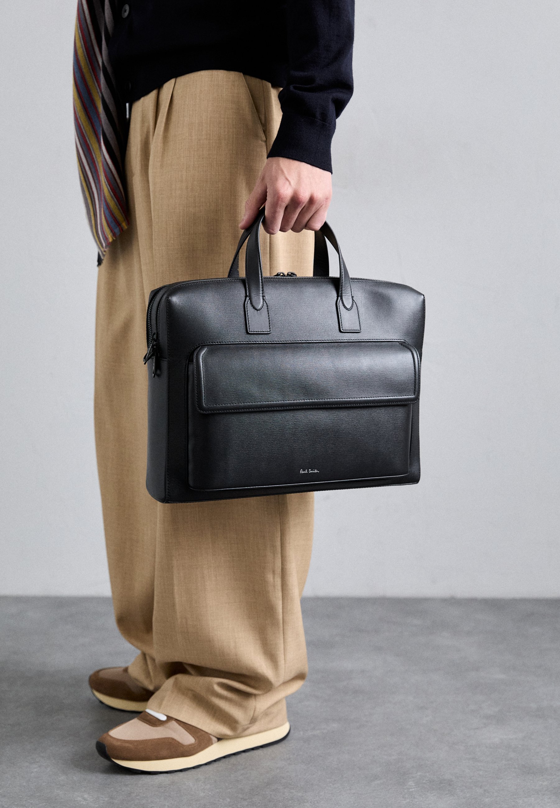 Paul Smith herentas met dubbele ritssluiting - aktetas - zwart