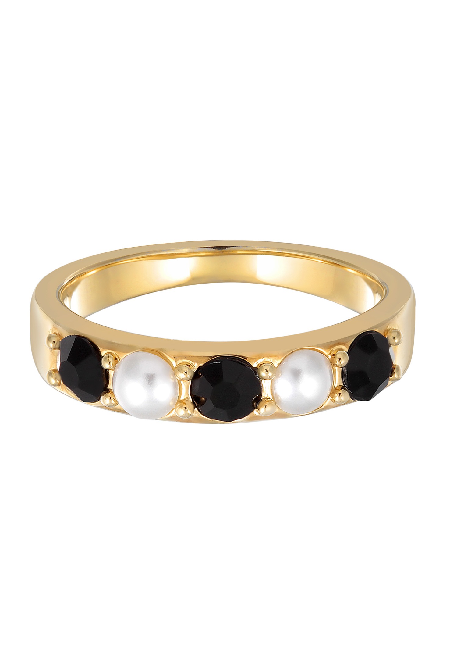 Elli Femmes Bande Perles de Verre Tendance Couleur Or avec Cristaux