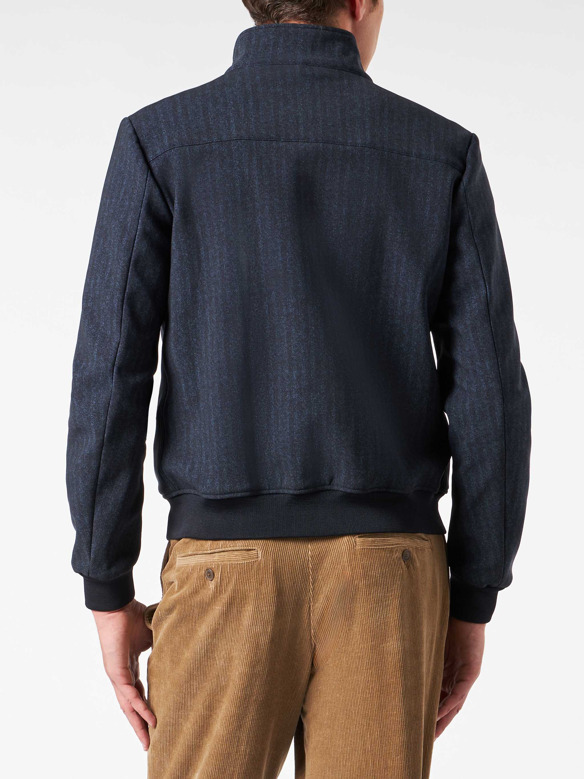 Jaqueta Bomber Masculina de Espinha de Peixe de Peso Médio