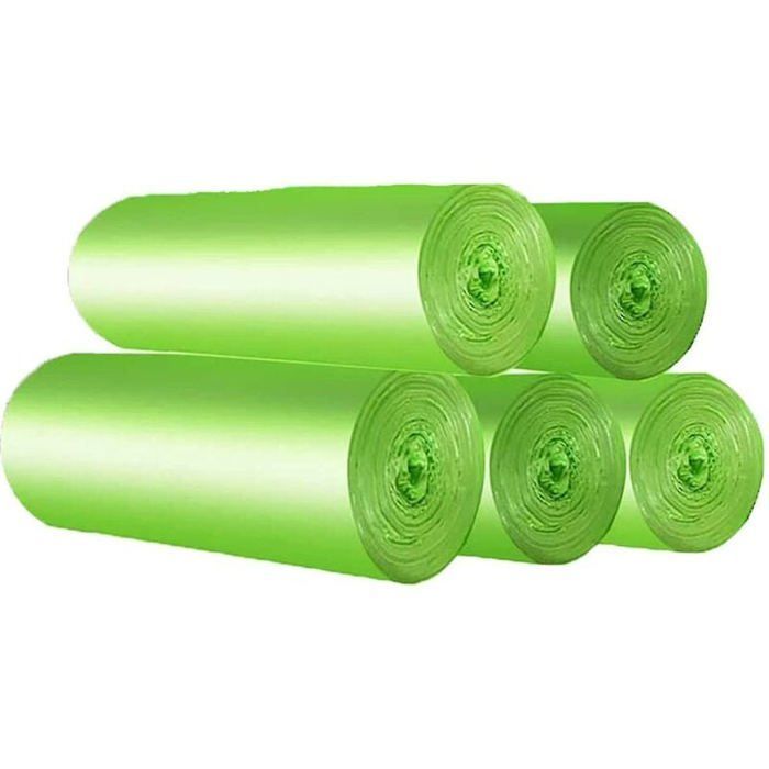 Paquete de 100 bolsas de basura orgánicas de 30 litros, resistentes al desgarro, 100 % compostables y biodegradables.