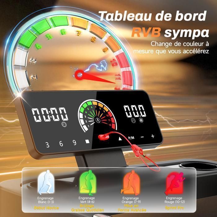 Tapis roulant con inclinazione del 10% - Tapis roulant elettrico - 1-12 km/h - Motore da 3,0 CV - Display a LED - Superficie di corsa 40 x 97 cm