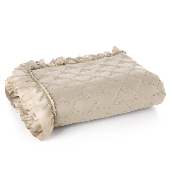 Narzuta Vanesa 170x210 beżowa z falbanką