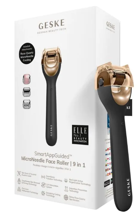 Geske MicroNeedle Face Roller 9in1 Roller do mezoterapii igłowej Gray