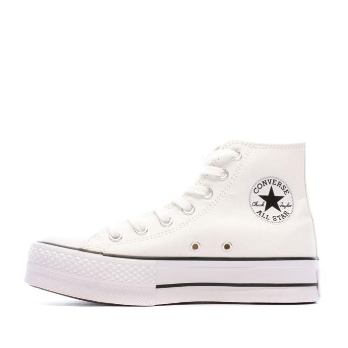 Converse Chuck Taylor All Star Lift Hi blancas — Zapatillas altas para mujer con plataforma de 4 cm