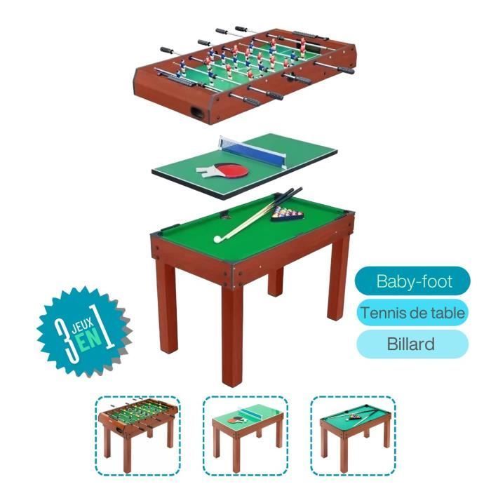Mesa Multijogos 3 em 1 - DEVESSPORT - Bilhar, Pebolim e Pingue-Pongue - Verde - 37 kg