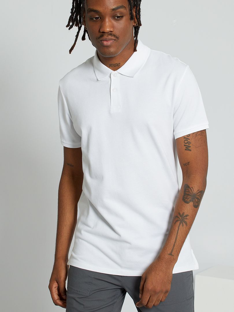 Polo shirt van katoenen piqué - wit