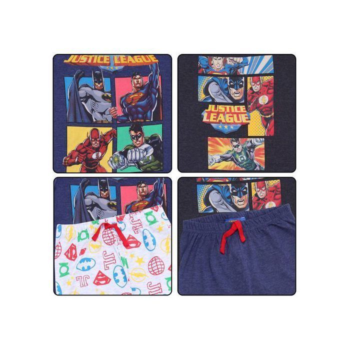 Justice League Boys' Pyjama Set with Long Trousers, Batman, Superman, and Flash, 2-Piece Set, 116 cm