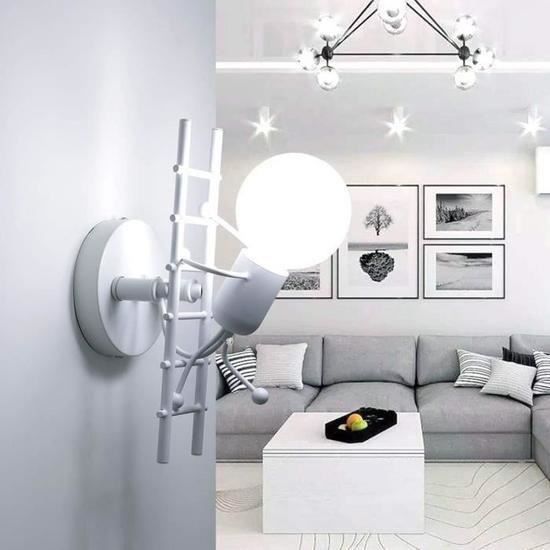 U DO E27 Binnenwandlamp, creatieve retro vintage metalen wandlamp, zwarte lamp