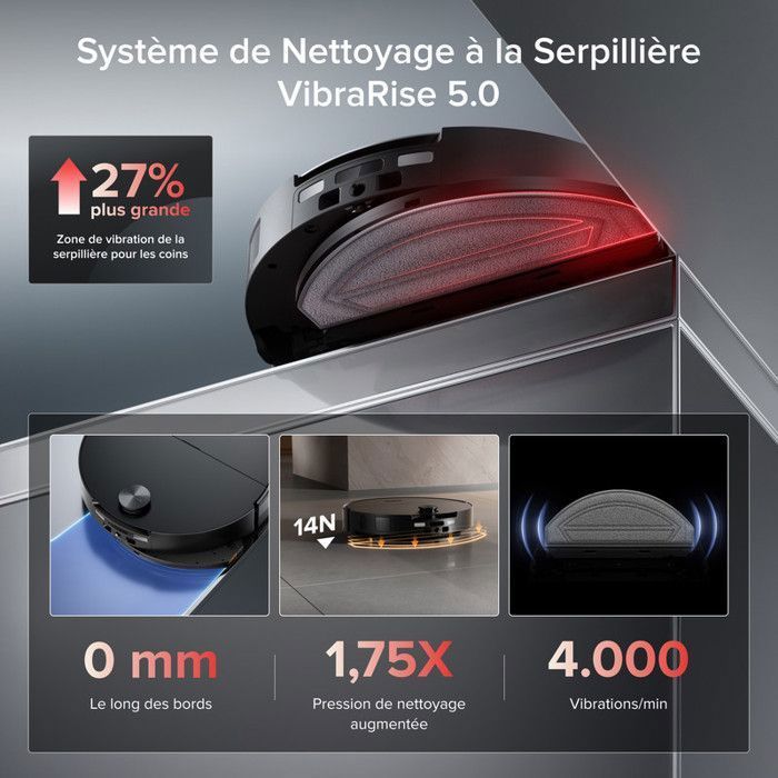 Roborock Saros 20 Sonic Robot Vacuum Cleaner, 36.000 Pa Sucção, Limpeza com Água a 100°C, VibraRise 5.0, Chassi AdaptiLift 3.0, 7,95 cm, Preto