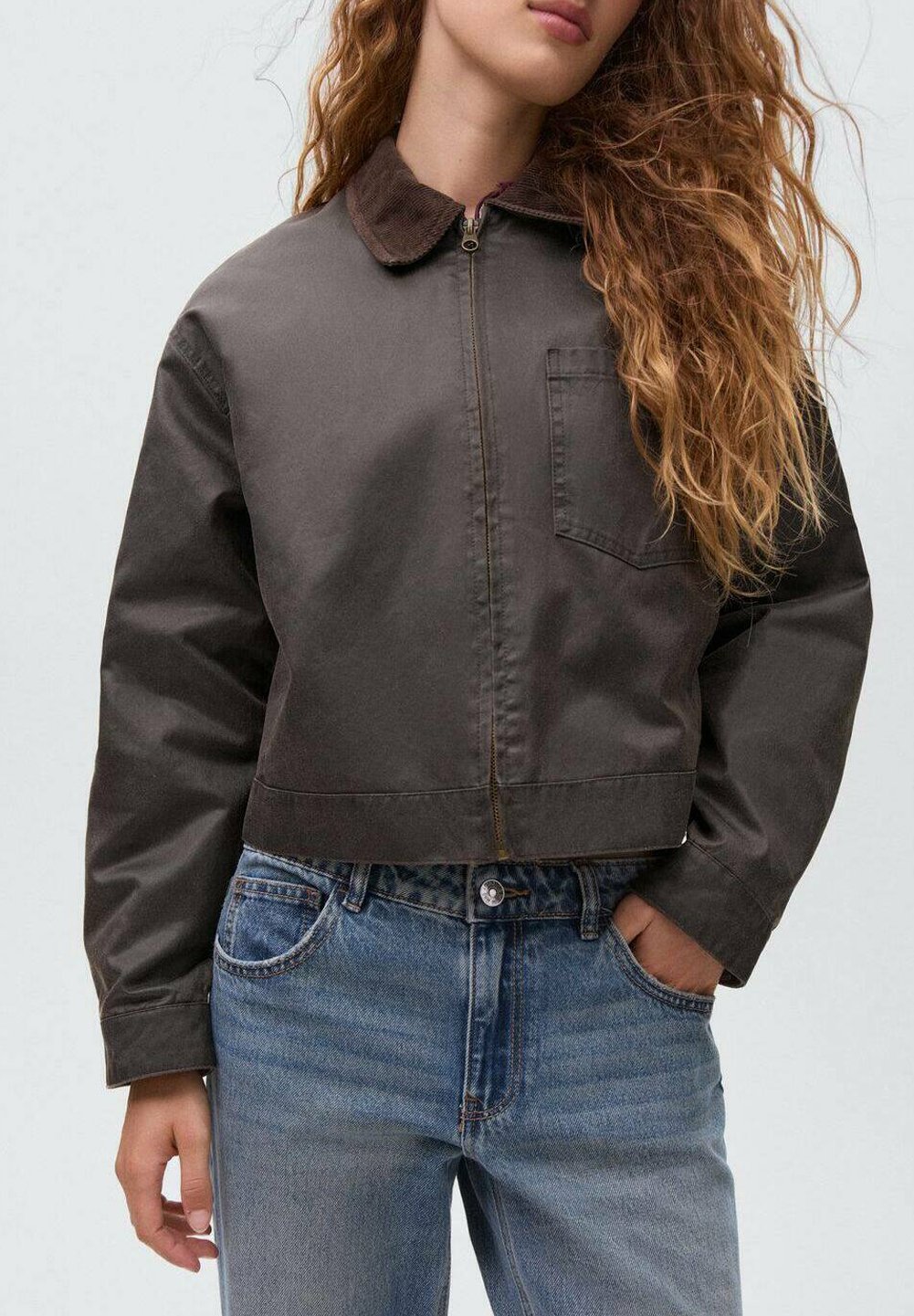 Mango Kids TEEN - Bunda z umělé kůže - hnědá