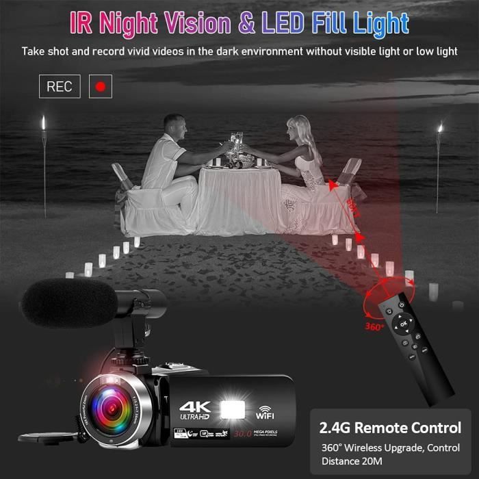 4K Camcorder - 48MP - 3.0 Inch - 18X Zoom
