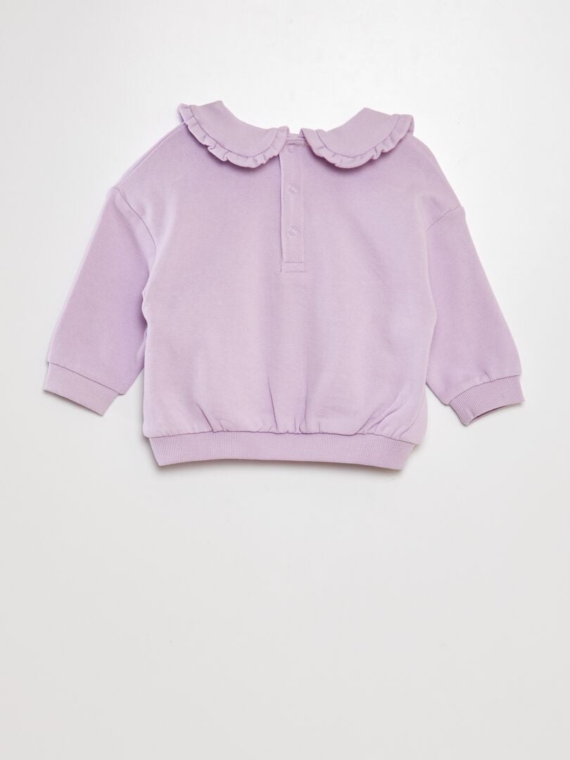 Moletom de algodão com gola claudine - ROXO