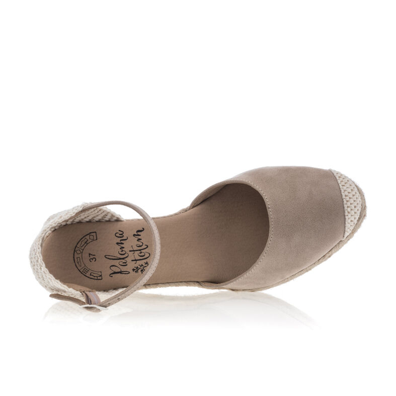 Beige espadrilles voor dames met touwzolen