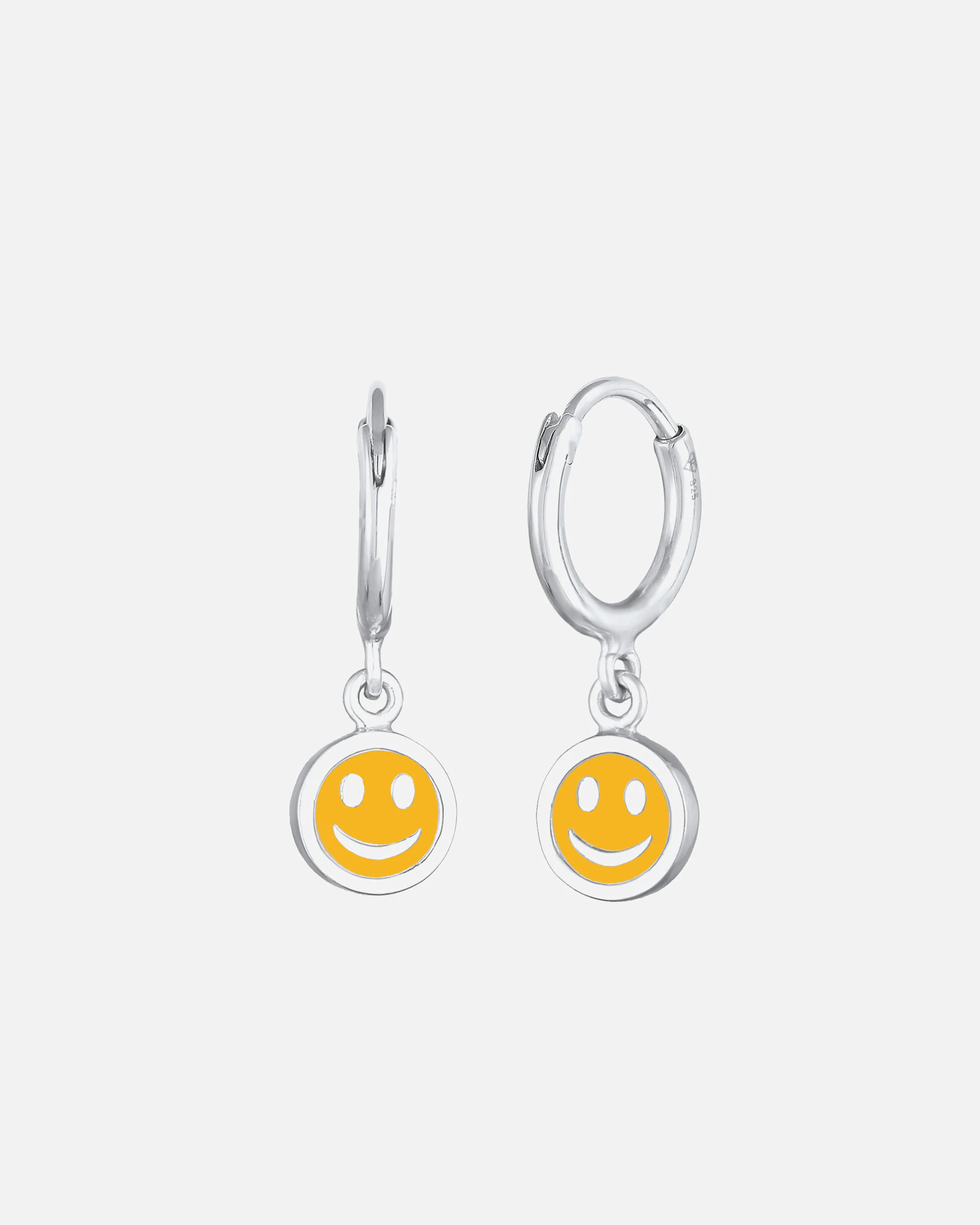 Elli Enfants créoles pendentif avec Smiling face avec émail bleu en argent sterling 925