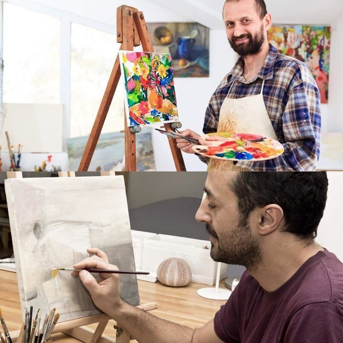 Juego de 12 lienzos para pintar - Blanco - 4 tamaños - Lienzos para dibujo para pintura acrílica, al óleo y gouache