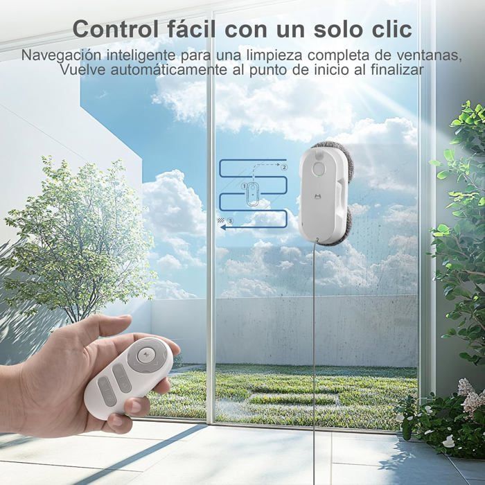 HUTT DDC56 Robot Laveur de Vitre, Robot Nettoyeur de Vitres avec Double Pulvérisation d'eau, Télécommande