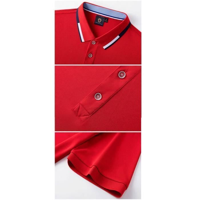 Confezione da 3 polo da uomo INSFITY a vestibilità regolare in cotone traspirante e ad asciugatura rapida - Nero/Rosso/Blu navy