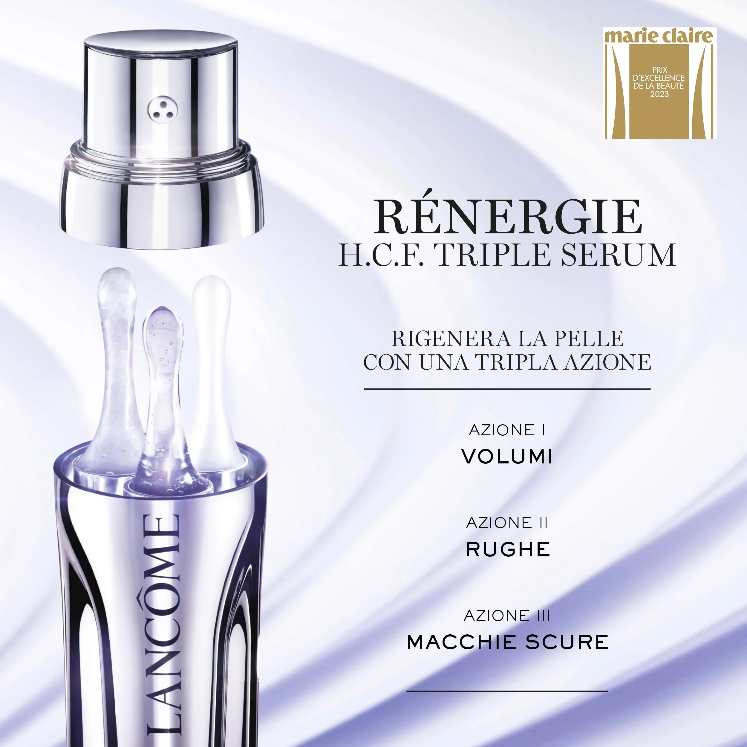 Rénergie H.C.F. Triple Serum - Siero viso antirughe, Siero viso effetto globale, Siero viso antimacchie