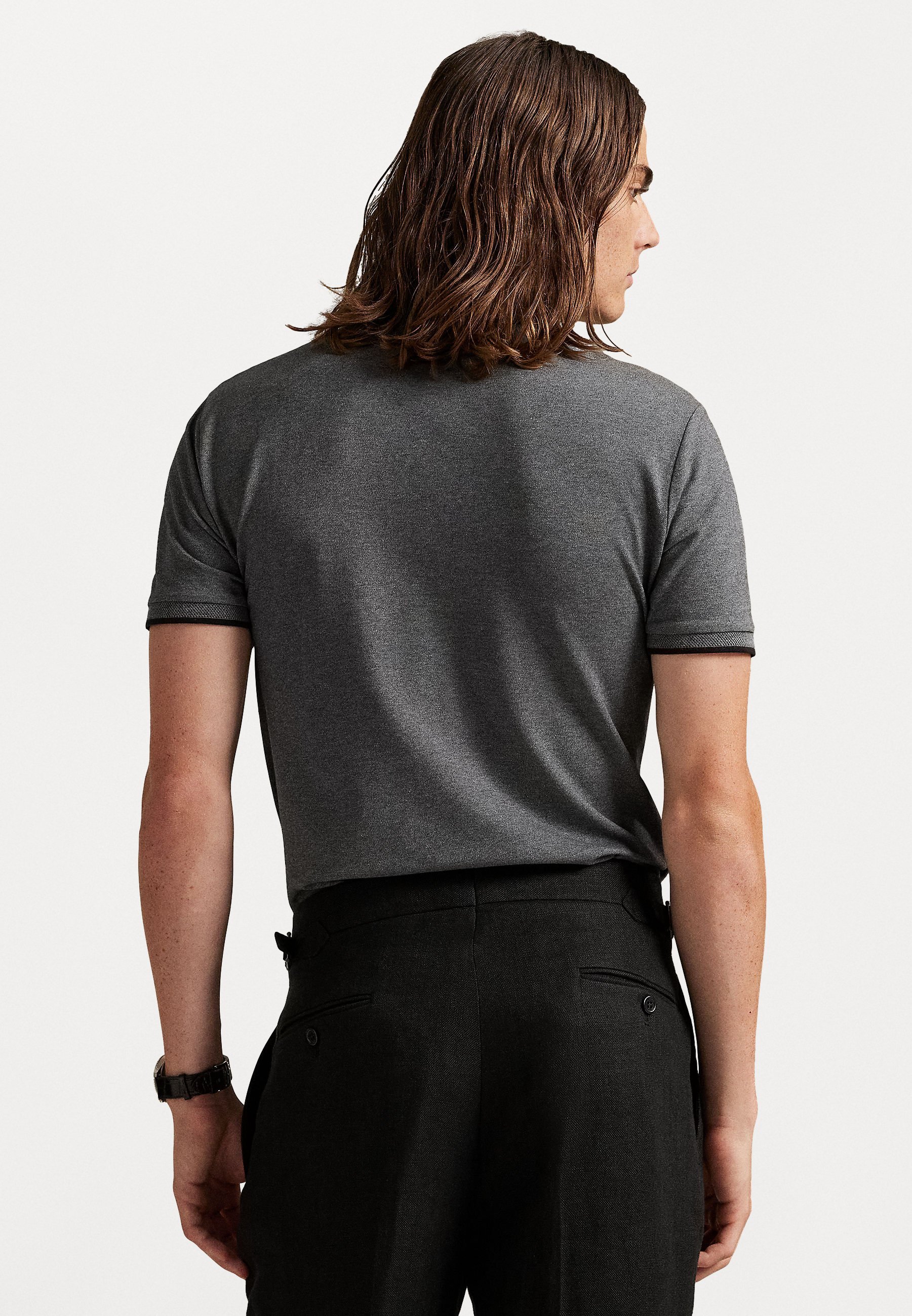 Polo Ralph Lauren CUSTOM SLIM FIT STRETCH MESH GALÉRIA PÓLÓ - Galléros póló - fortress grey heather