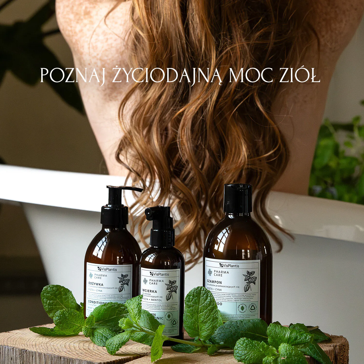 Vis Plantis Pharma Care Mięta + Cynk Odżywka do włosów przetłuszczających się