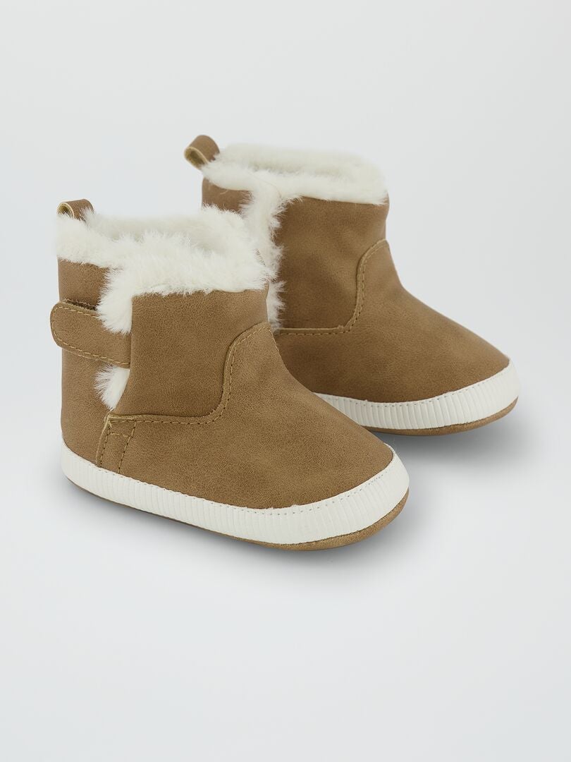Gevoerde enkellaarsjes - BEIGE