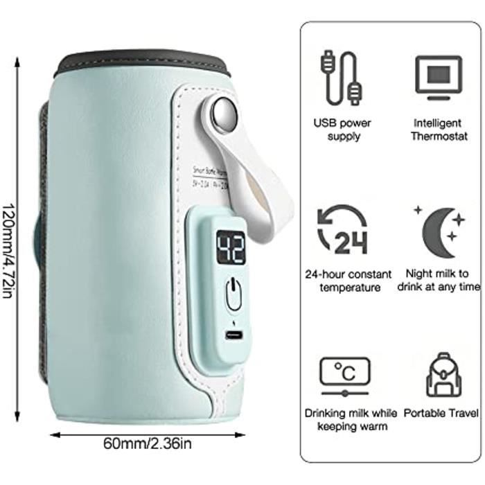 Chauffe Biberon Sans Fil,Chauffe-biberons 5 Vitesses Réglables, Chauffe Biberon Portable pour Voiture,Voyage,Domicile,Shopping