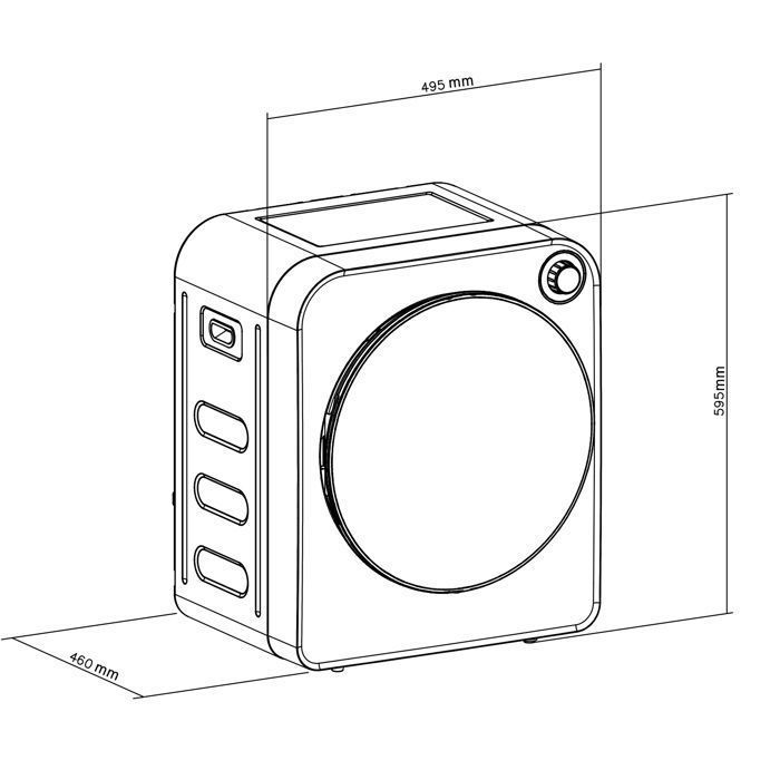 Sèche-linge électrique - GREEN BLUE - GB410 - 3 kg - 830 W - Classe C