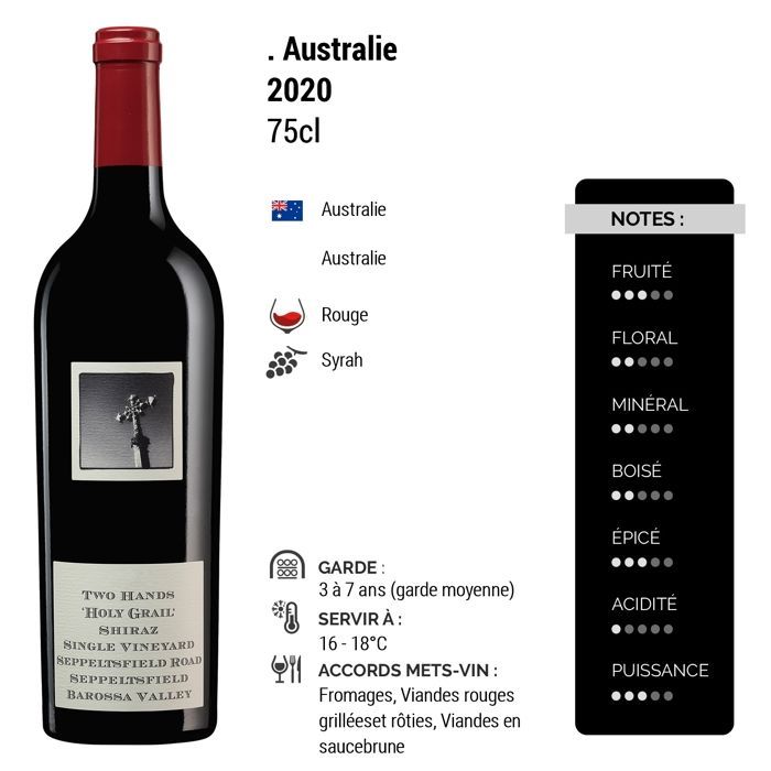 Two Hands Australia Holy Grail Barossa Valley 2020 - Vinho Tinto Australiano (75cl)