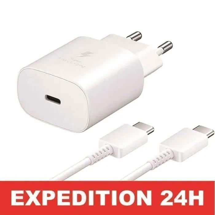 Chargeur  Secteur Rapide 25W - SAMSUNG - USB-C - Câble 2M - Compatible S26/S25/S22/S21/S20/A53/A34 ZISONIX®