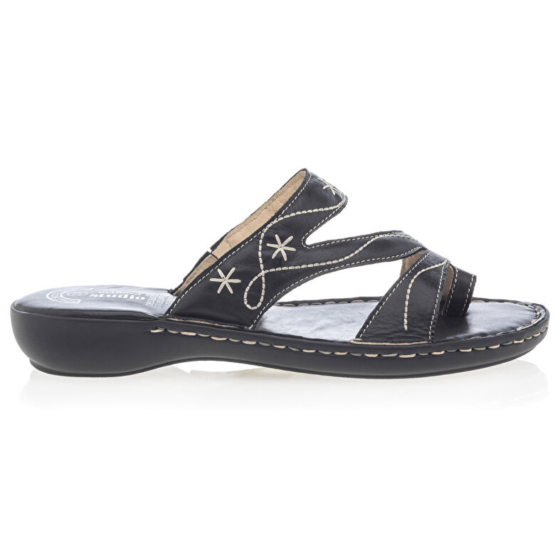 Női fekete flip-flop papucsok / tanga szandálok