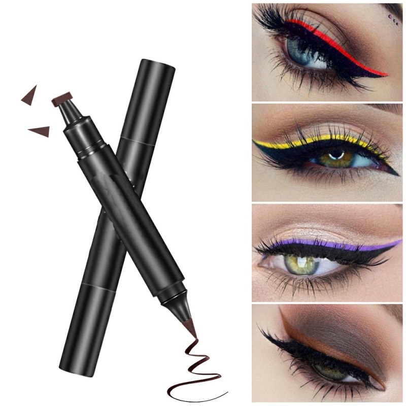 Matita eyeliner nera a doppia punta, asciugatura rapida e impermeabile, per trucco.