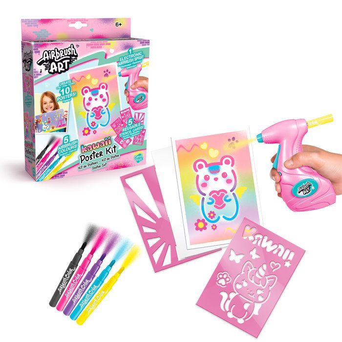 Kit de Création de Posters avec spray électronique, pochoirs et feutres - Airbrush Art - AIR 015 Canal Toys