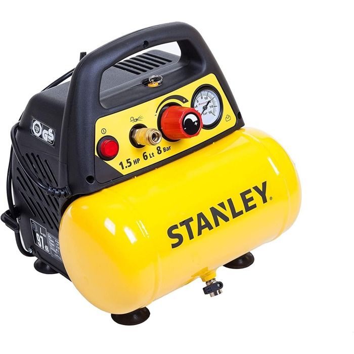 Stanley 6L 8 bar 1.5HP Coaxial Oil-Free Compressor with Nanometer DN 200/8/6