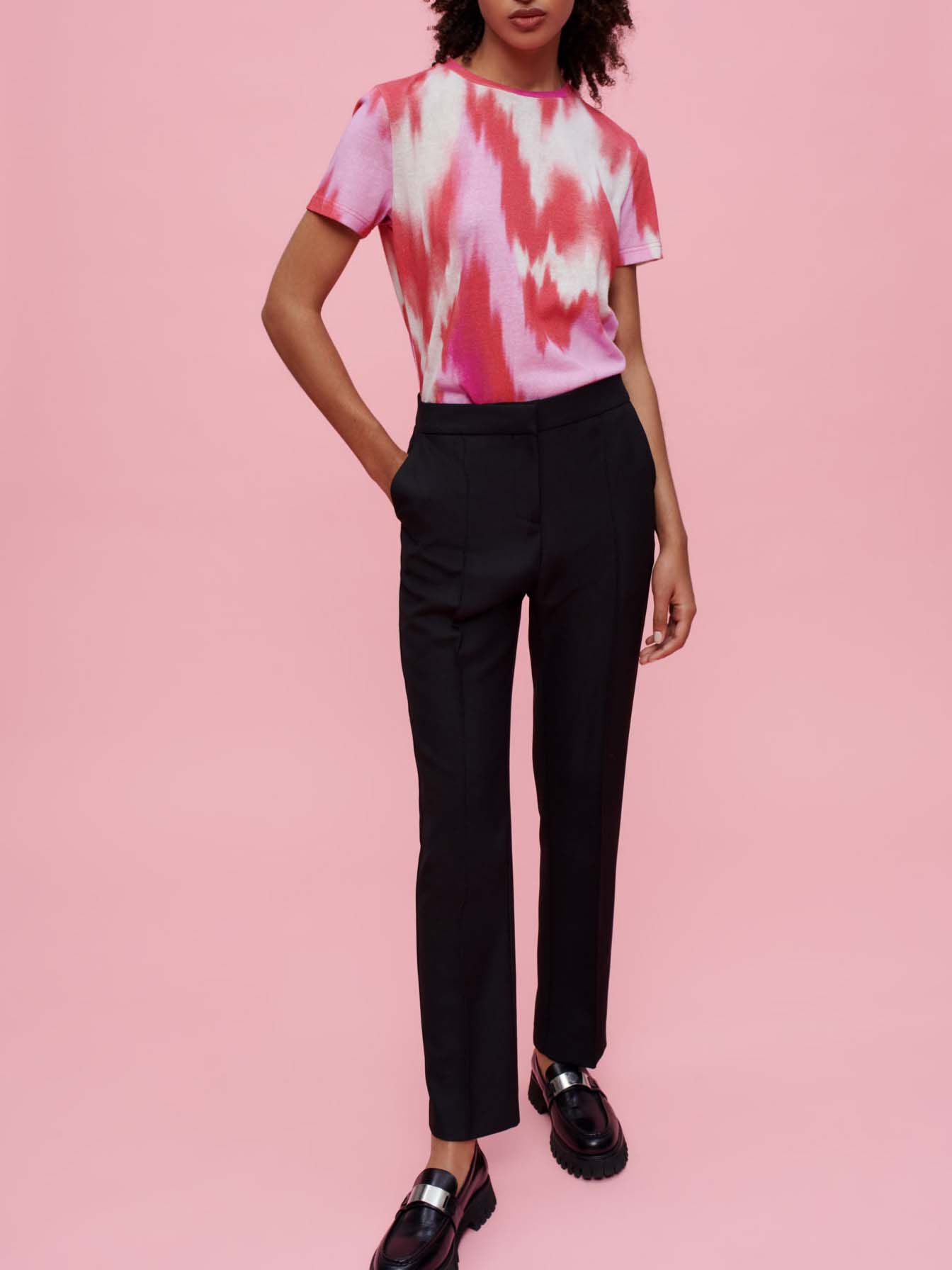 Pantaloni de costum cu croi drept - Negri