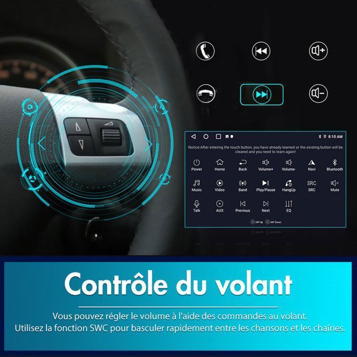 AWESAFE Autoradio Android 13 pour Peugeot 3008 (2009-2016) 2Go+64Go avec 9'' Écran Tactile Carplay Android Auto GPS WiFi