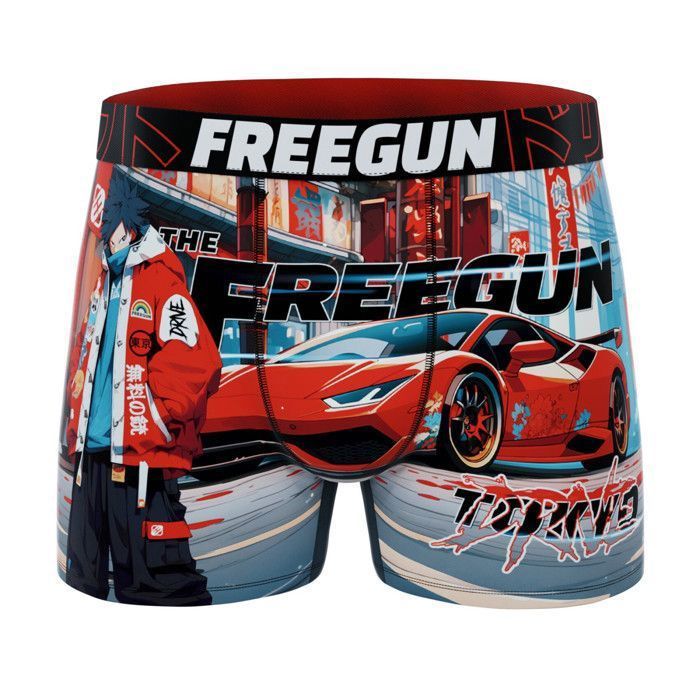 Freegun Men's Boxer Shorts - Red (Pack of 5)