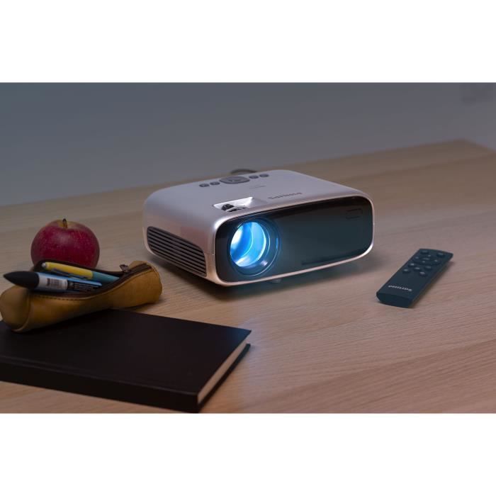 Vidéo projecteur PHILIPS Neopix Easy 2 Npx442 Blanc - HD 1280 x 720 - 100 lumens - VGA, HDMI, composite video