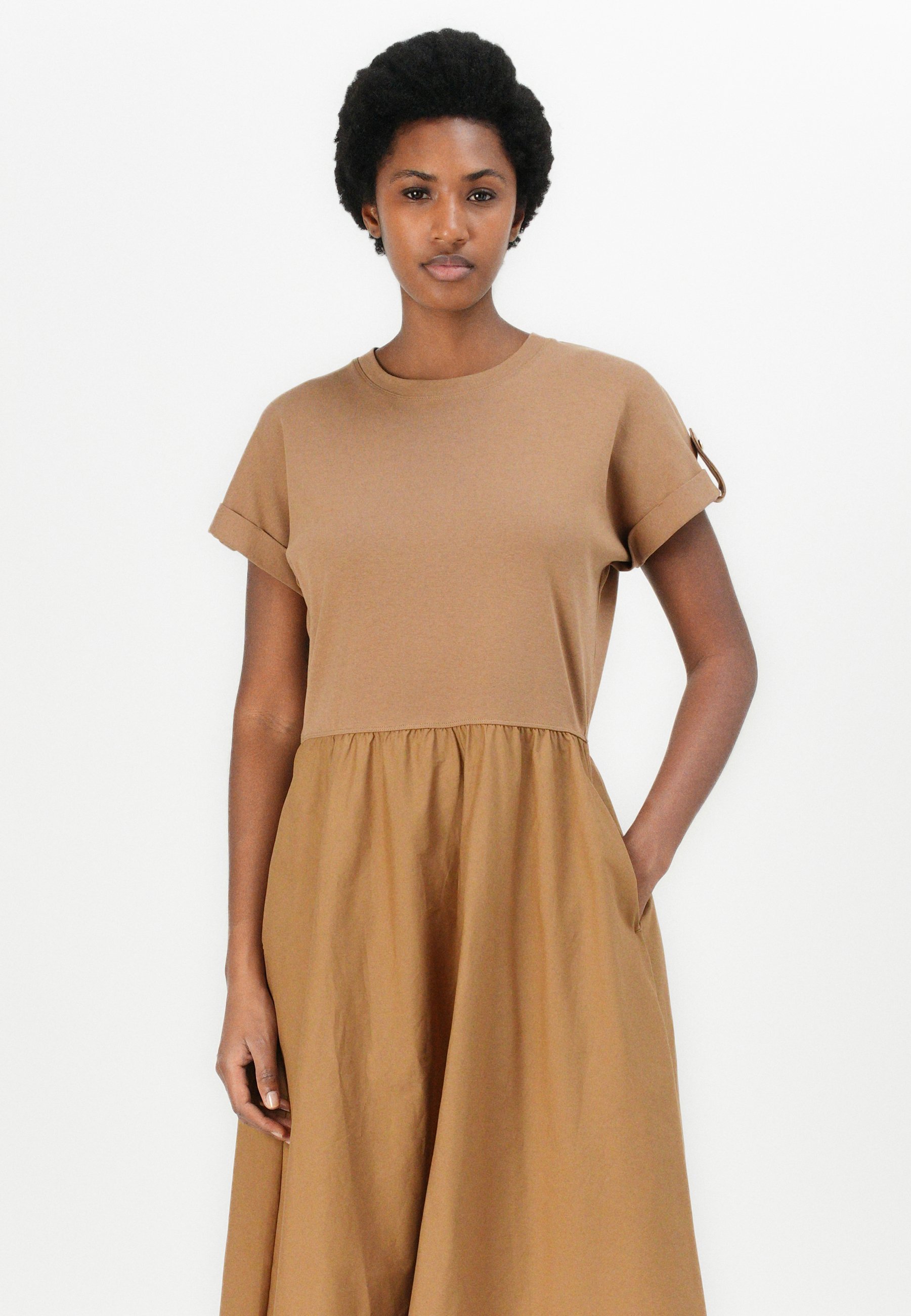 Tommy Hilfiger MODERN CODY MIDI MIX - Day dress - hickory